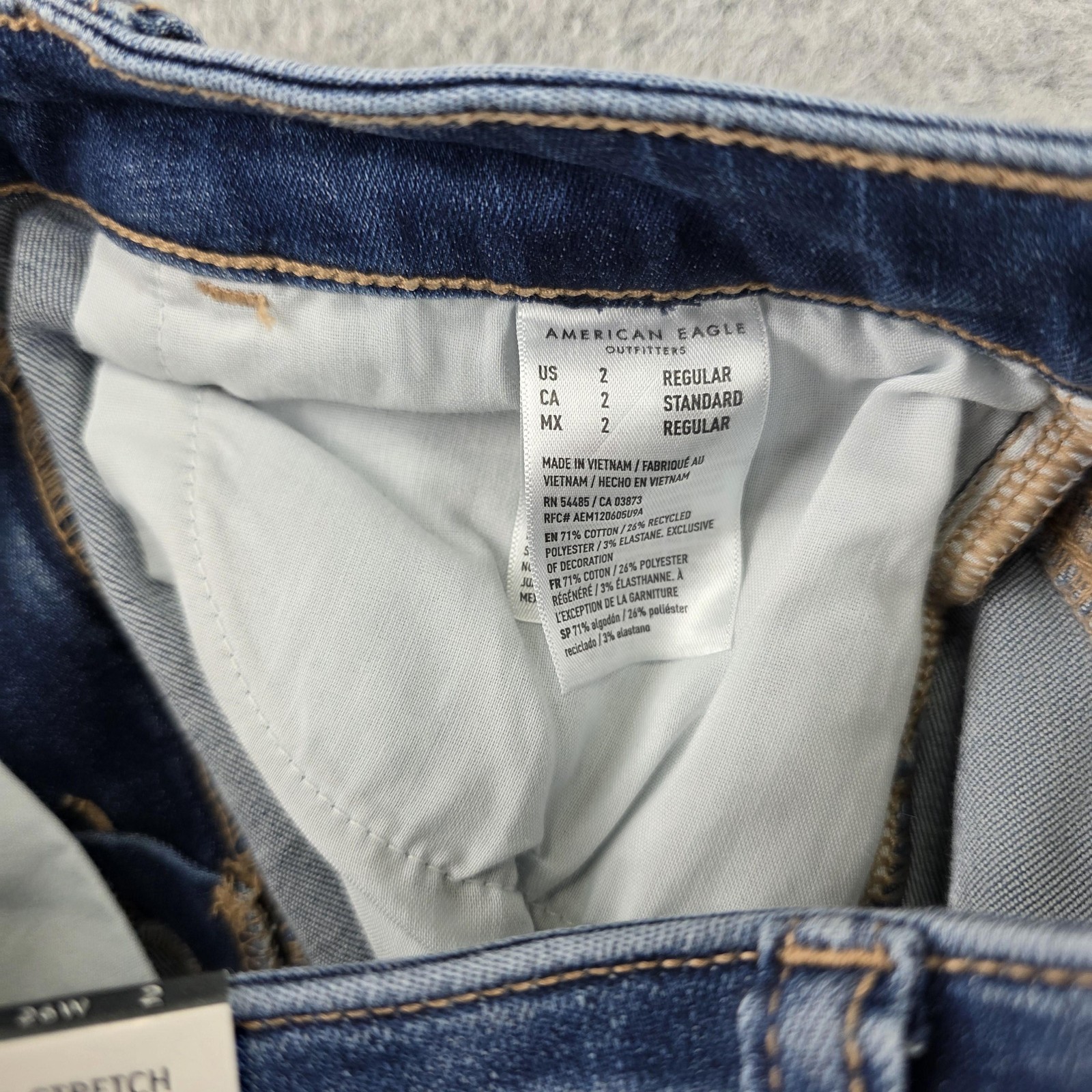 American Eagle Jegging Womens 2 26W Blue Medium Wash High Rise Stretch NWT