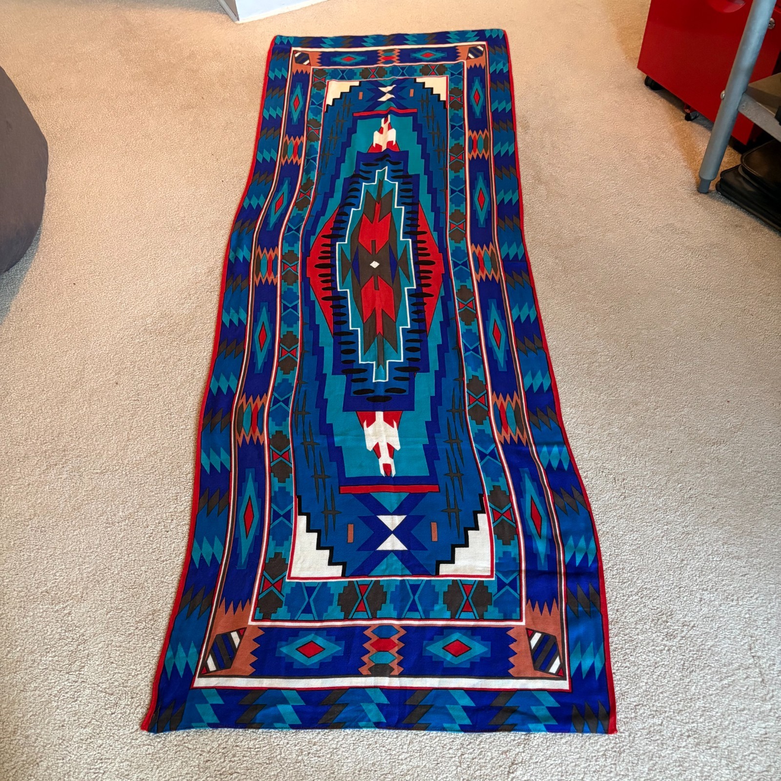 Rectangular Southwest inspired lightweight scarf 78 x 28 inches