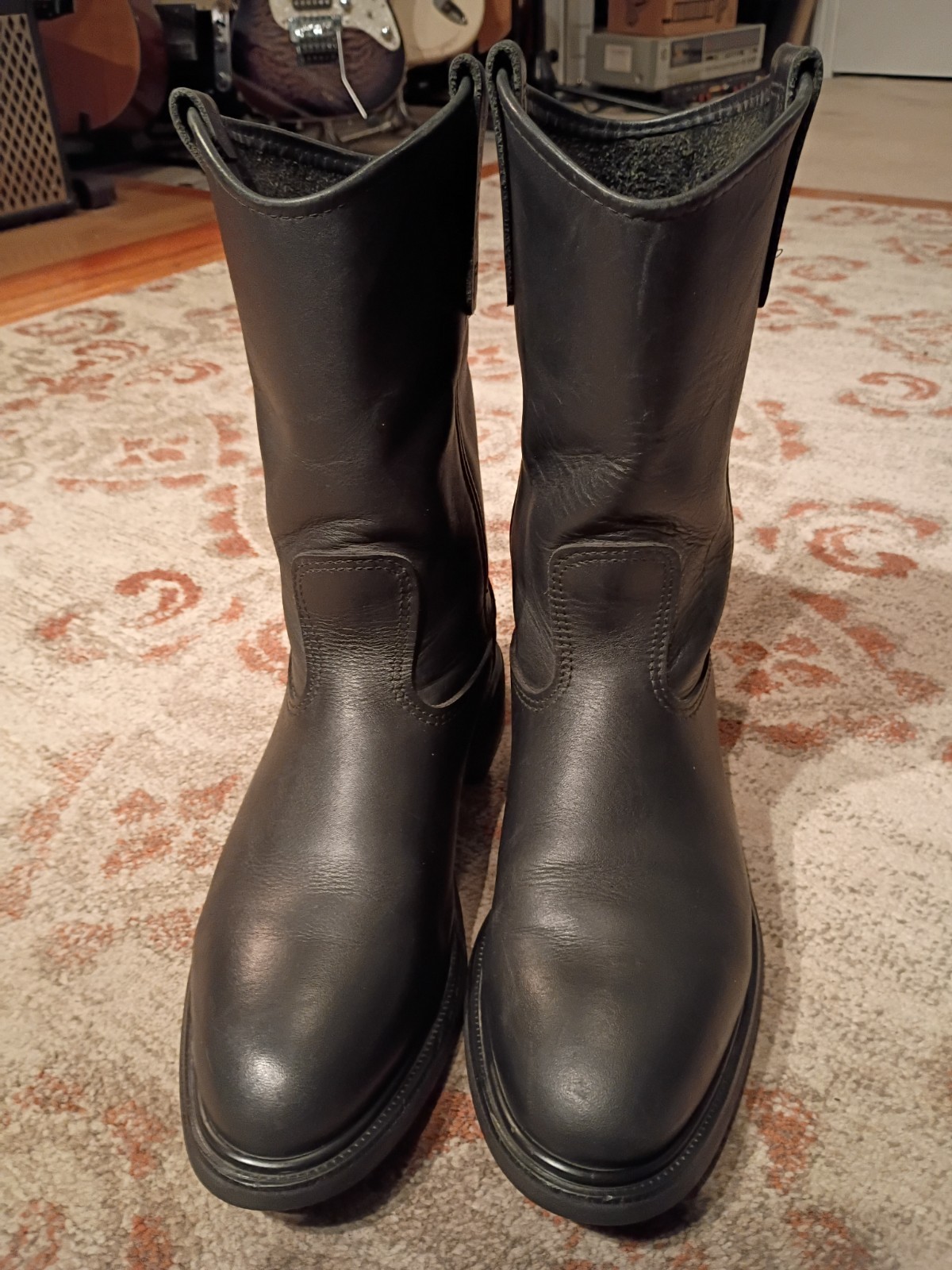 RED WING PECOS BLACK LEATHER SOFT TOE WELLINGTON WORK BOOTS #1125 MEN’S 11D