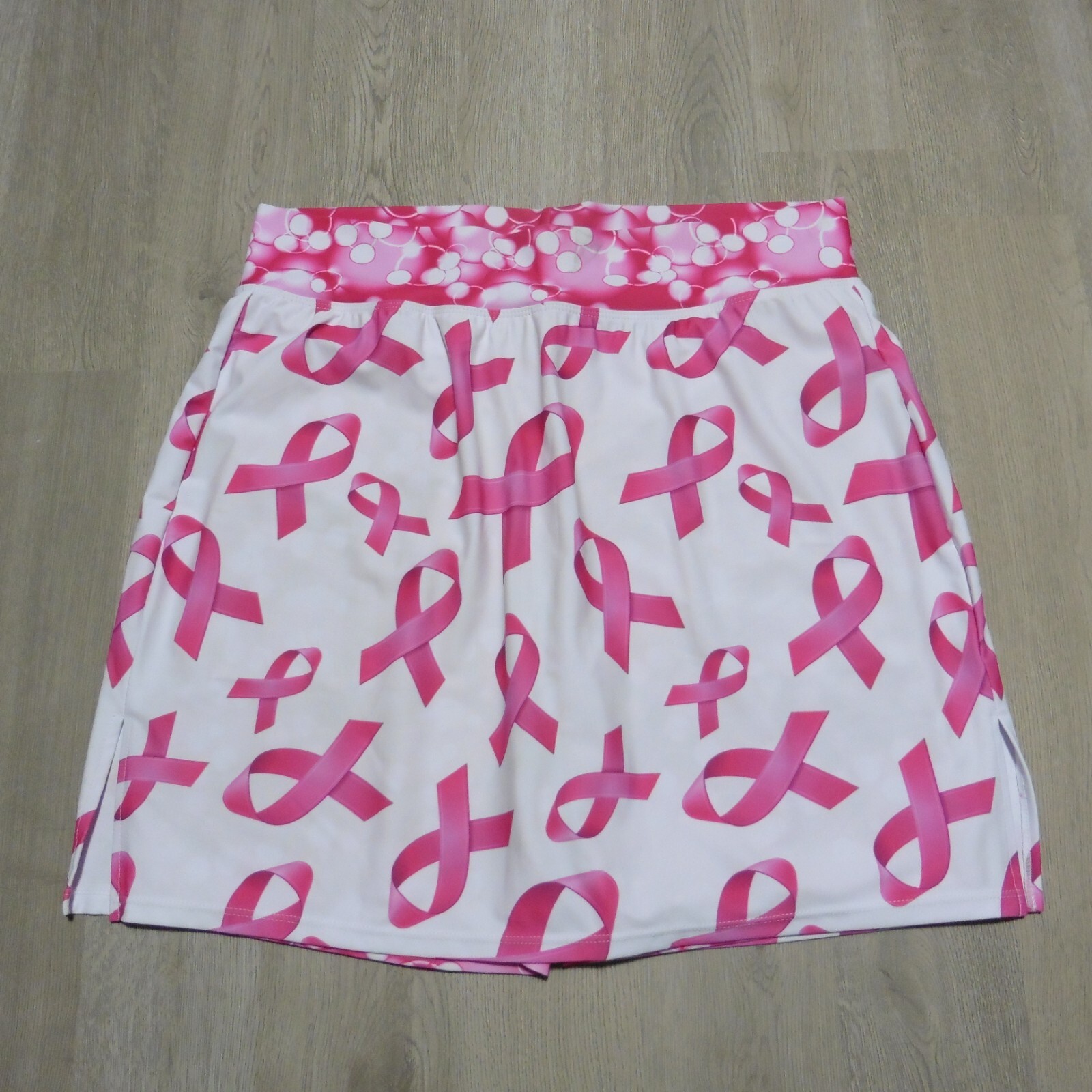 Skort Obsession Women’s XL Golf 18in Skort White Cure Breast Cancer Blemished