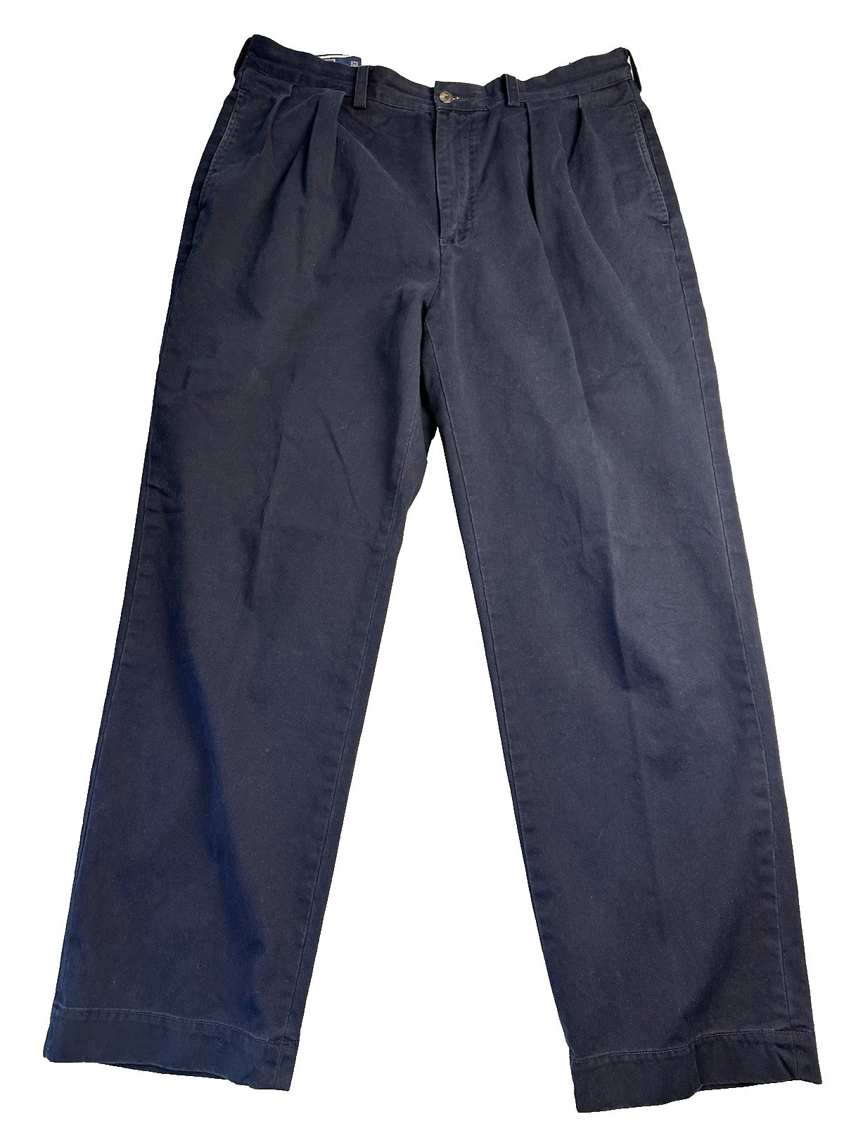 Polo Ralph Lauren Andrew Pant Navy Blue Pleated Cotton Chino Dress Pants 34×31