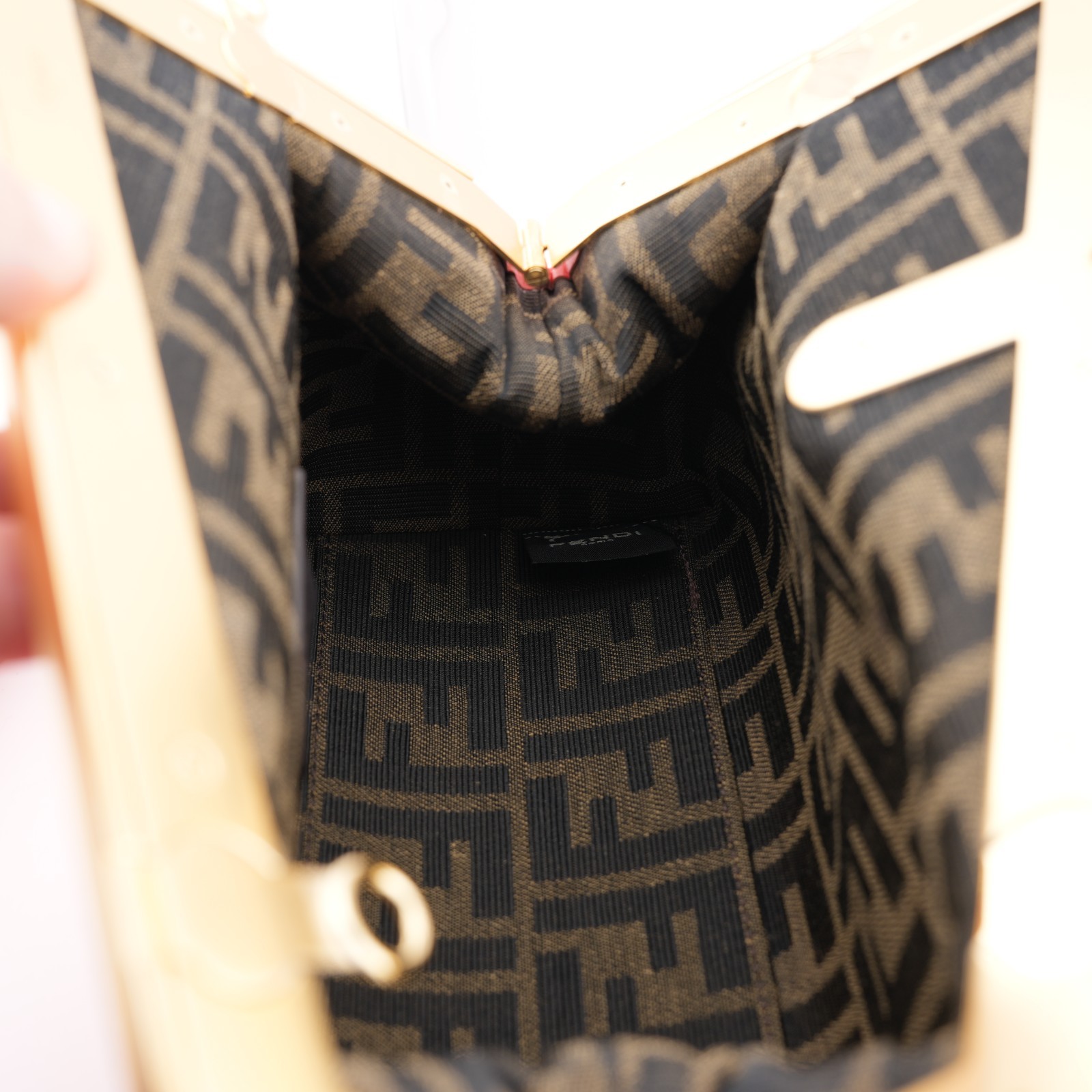 Fendi Shiny Nappa Small Fendi First Tulipano 1872982 Orange Leather Shoulder Bag