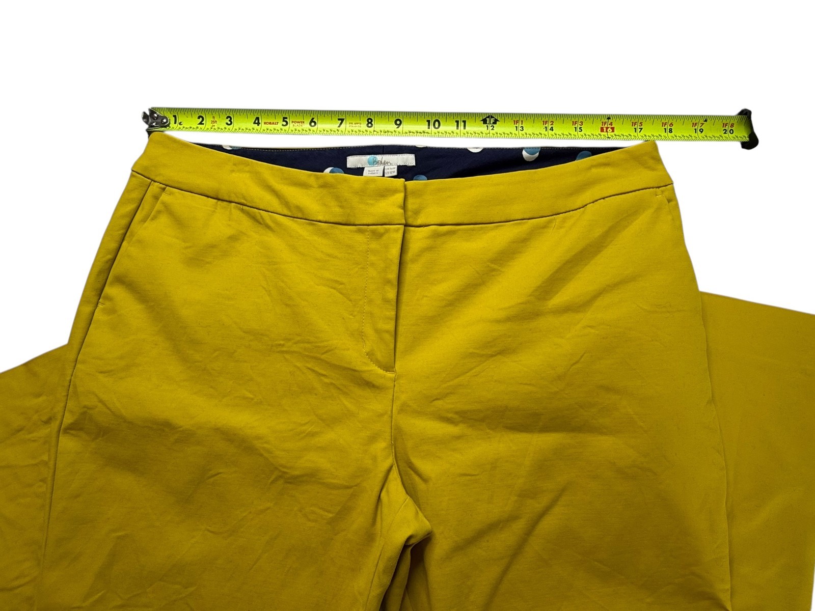 BODEN Women’s Pants Yellow Size US 12R. Made in Turkey 97% Cotton 3% Elastane