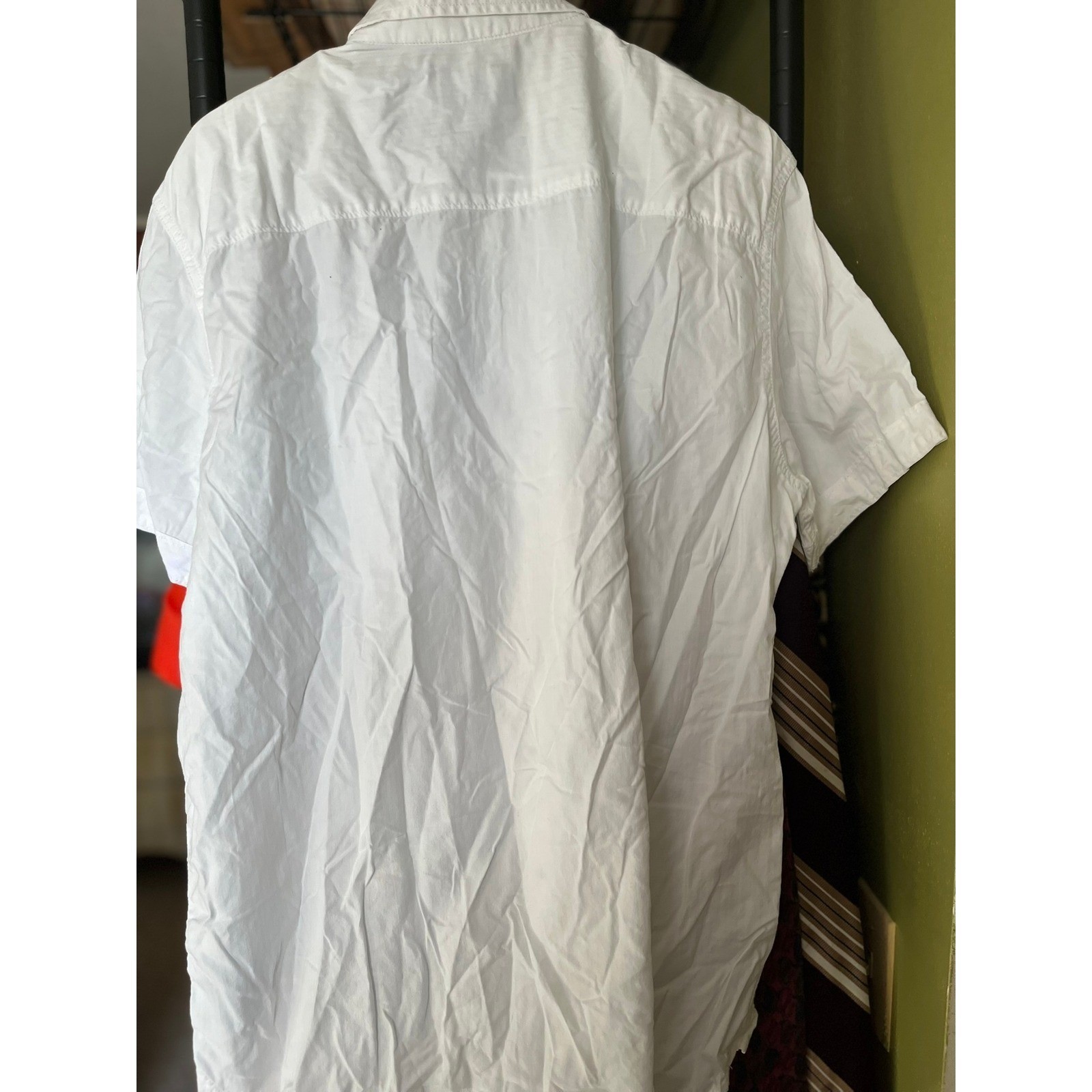 Rock & Republic White Short Sleeve Button Up Shirt Menswear Casual