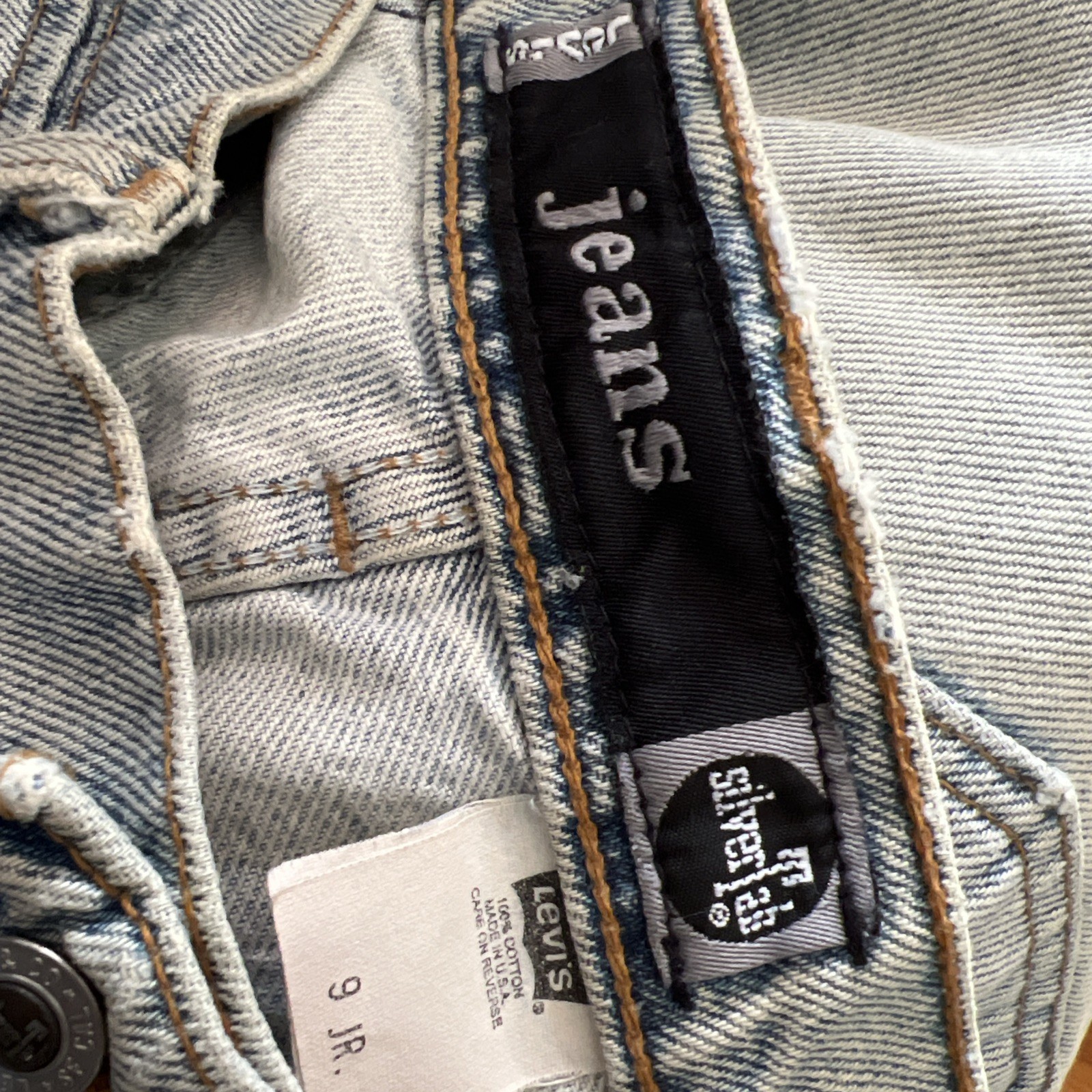 Vtg LEVI’S Silvertab Jeans Women’s Jr 9 M Light Wash 100% Cotton Straight Denim