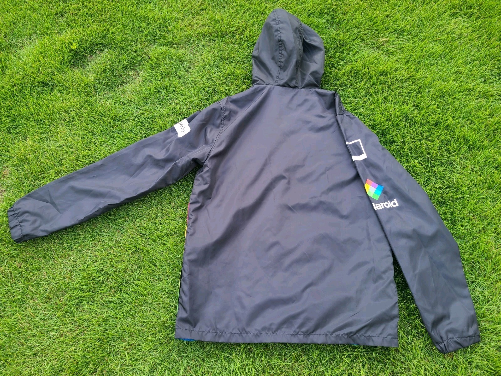 Polaroid Windbreaker Jacket Mens Medium Black