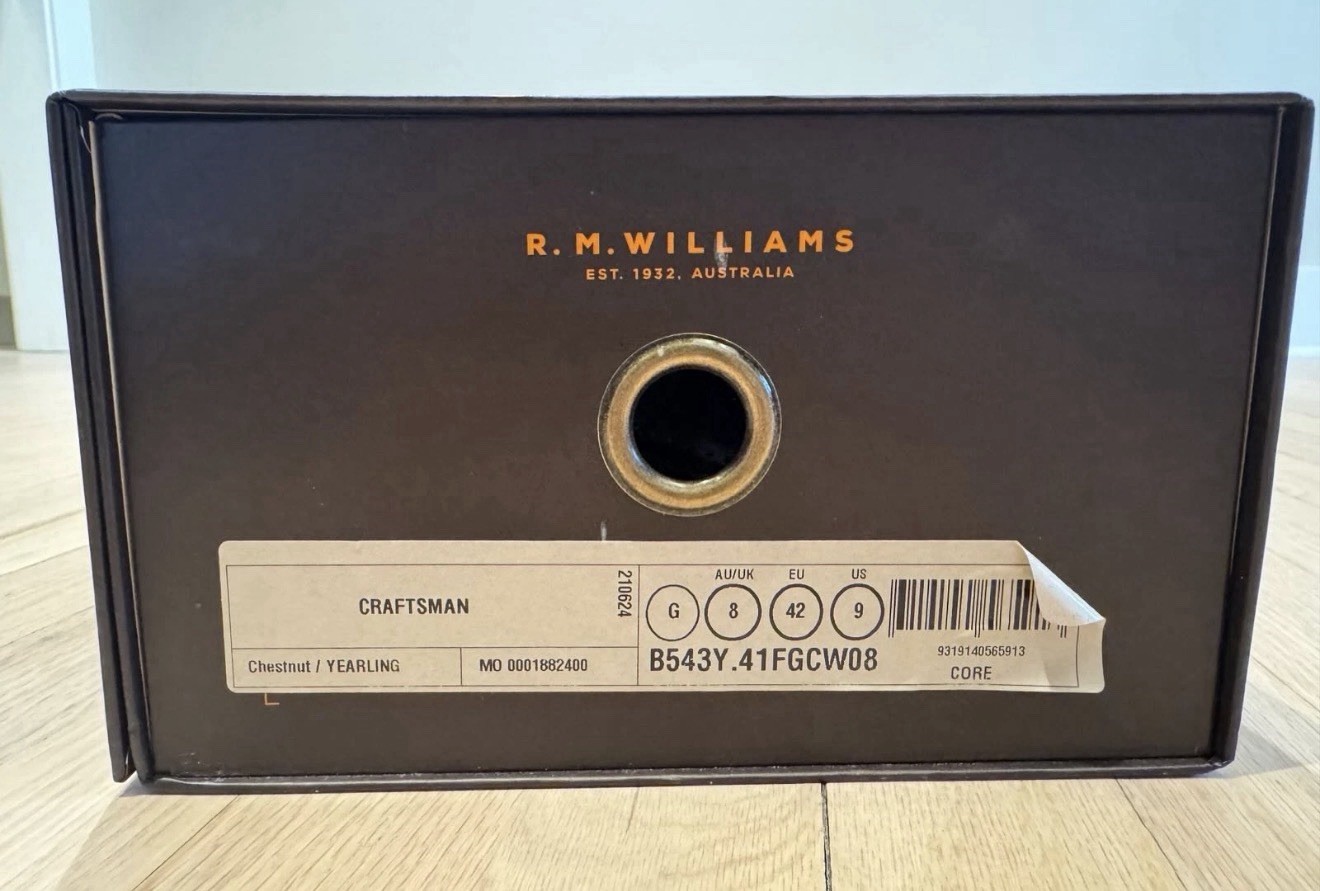 R.M. Williams Craftsman Boots – Chestnut Yearling, AU/UK 8, EU 42, US 9 Mens