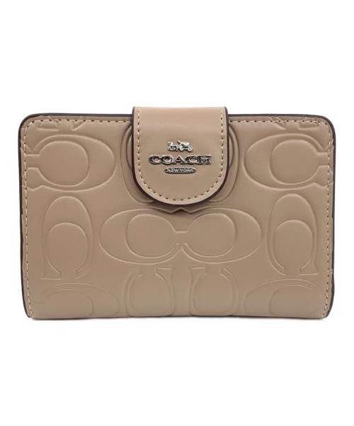 COACH Medium Corner Zip Wallet Signature Taupe CM241 SVDTV