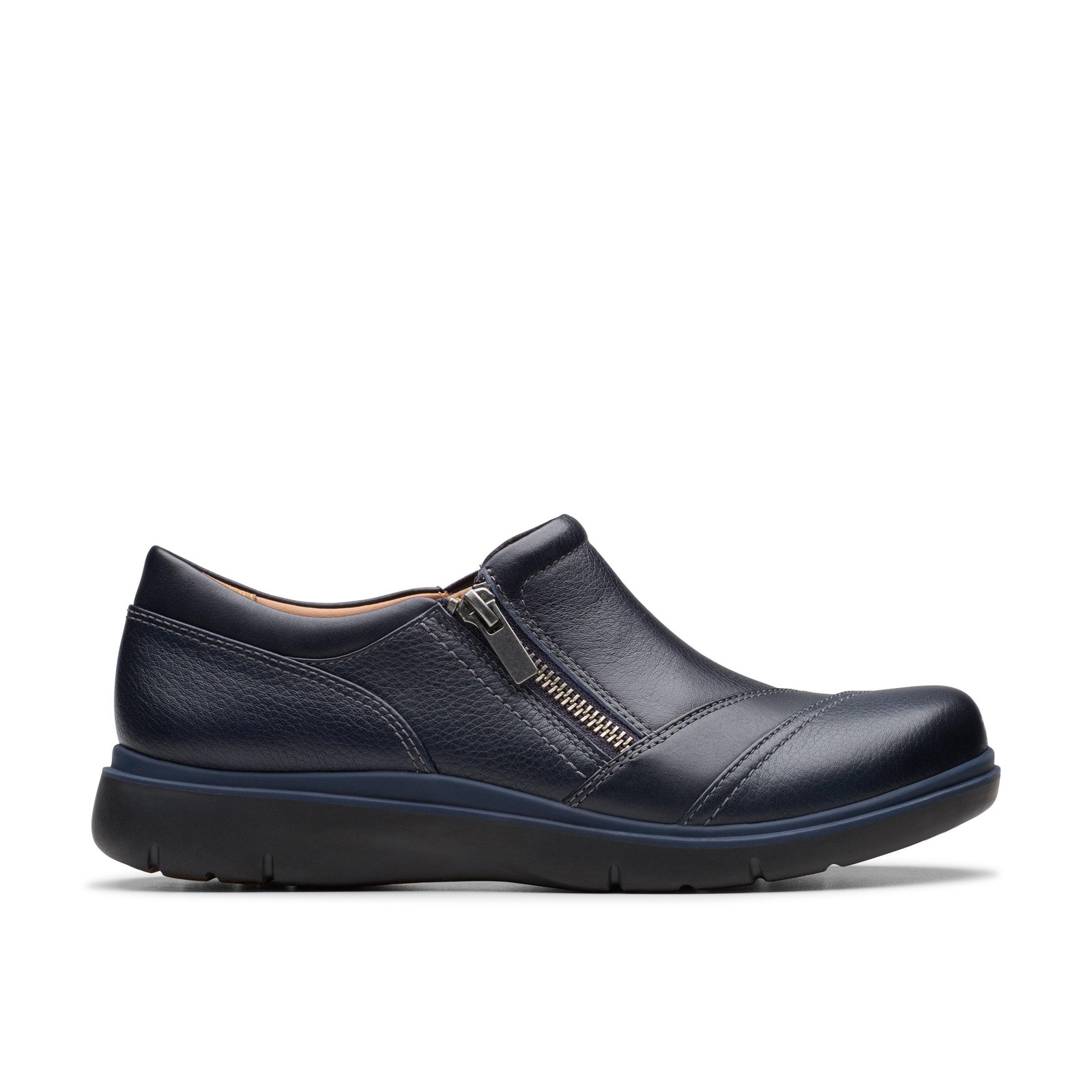 Clarks Womens Certina Pure Blue Leather Casual Shoes