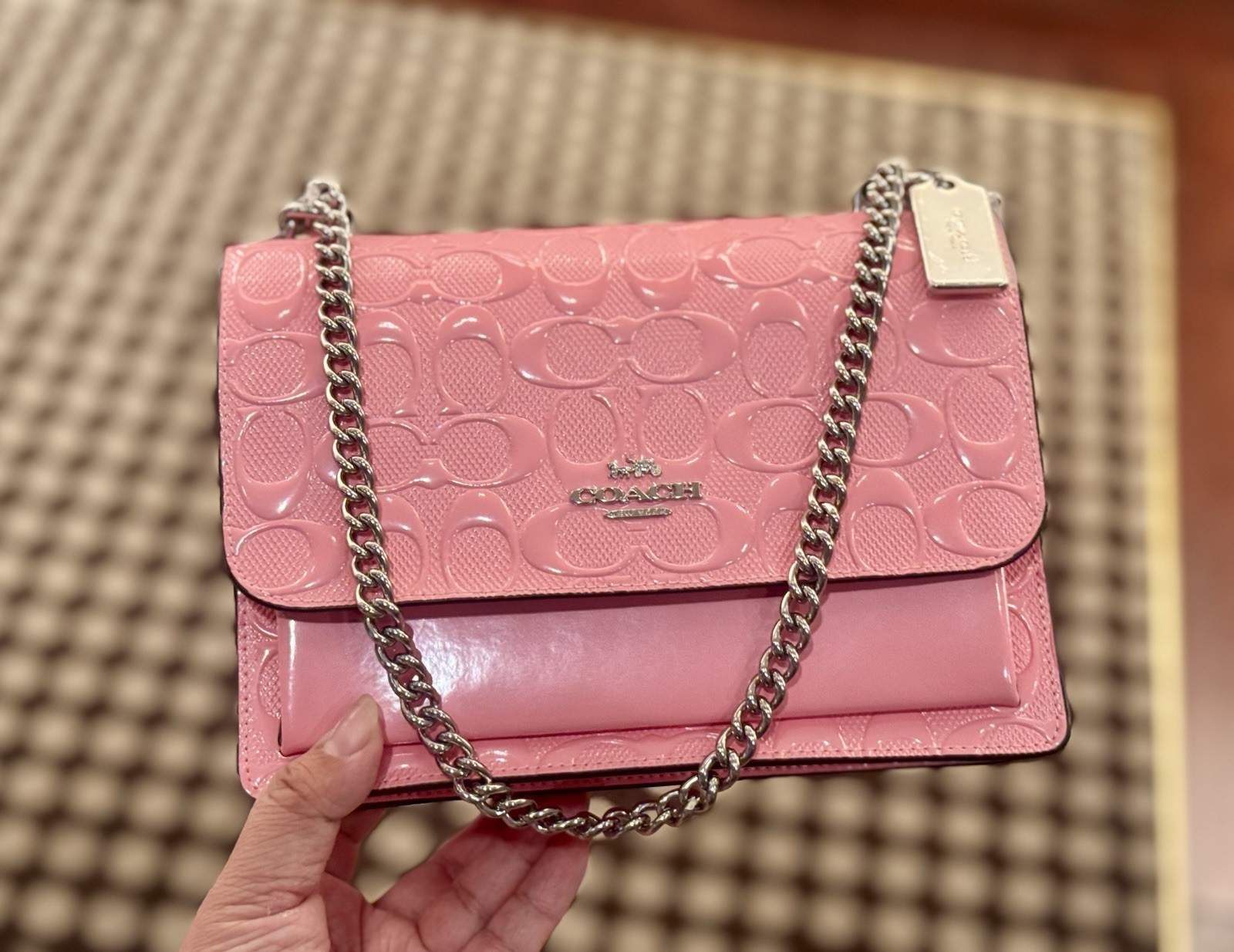 NWT Coach Klare Crossbody Bag In Signature Leather CDA97 Silver/pink