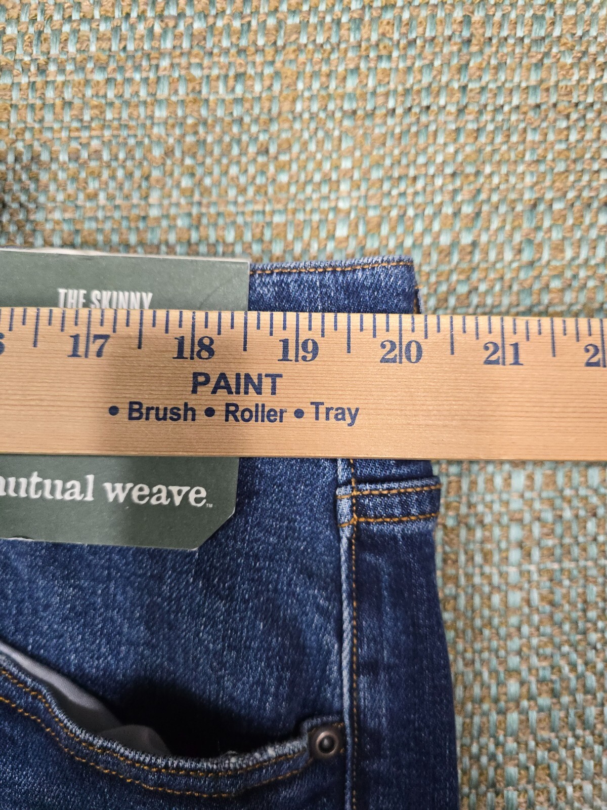 Mutual Weave Womens Jeans 40×32 NWT Blue Skinny Fit Skinny Leg Sits Below Waist