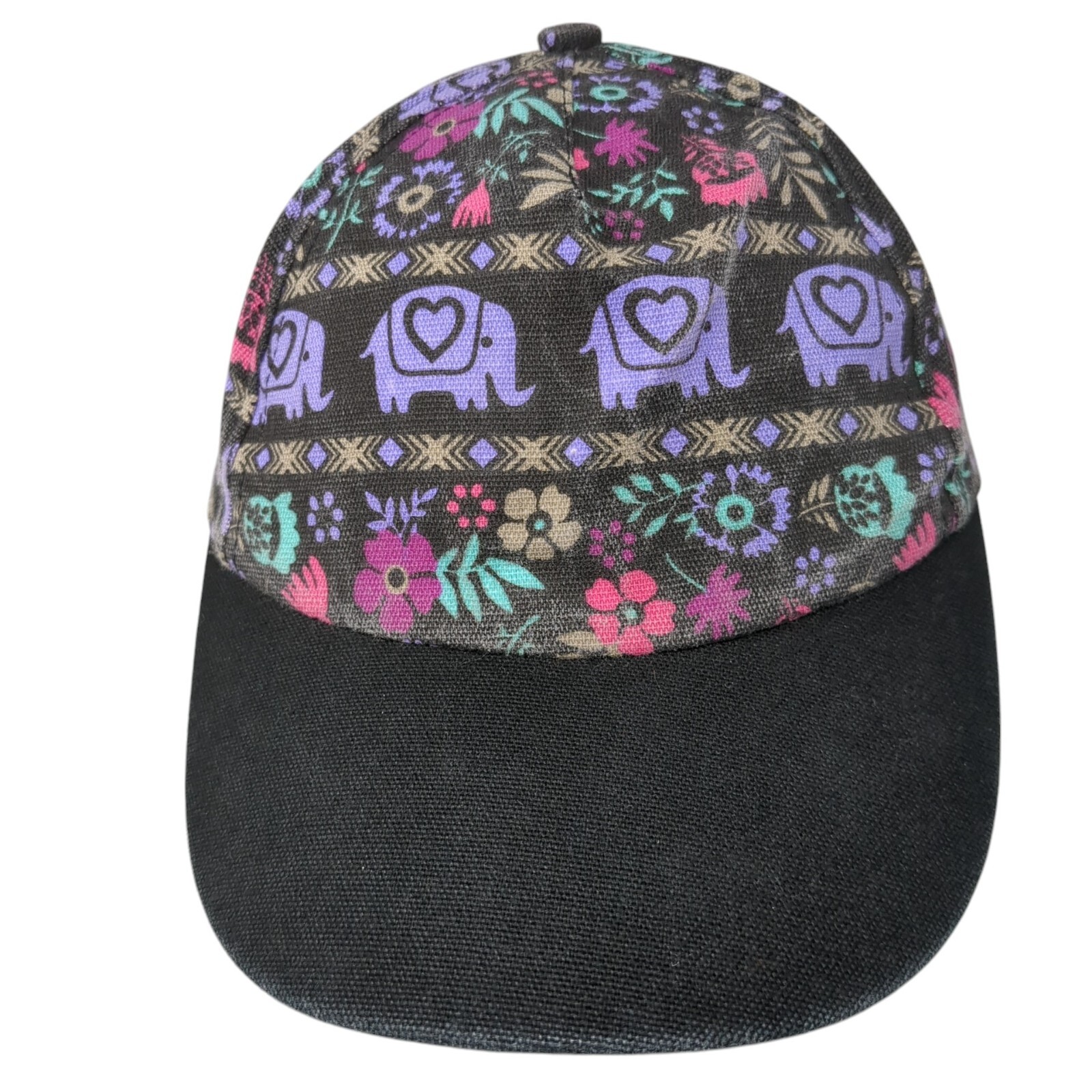Unbranded Strapback Hat Multicolor One Size Adjustable Bohemian Floral 6 Panel
