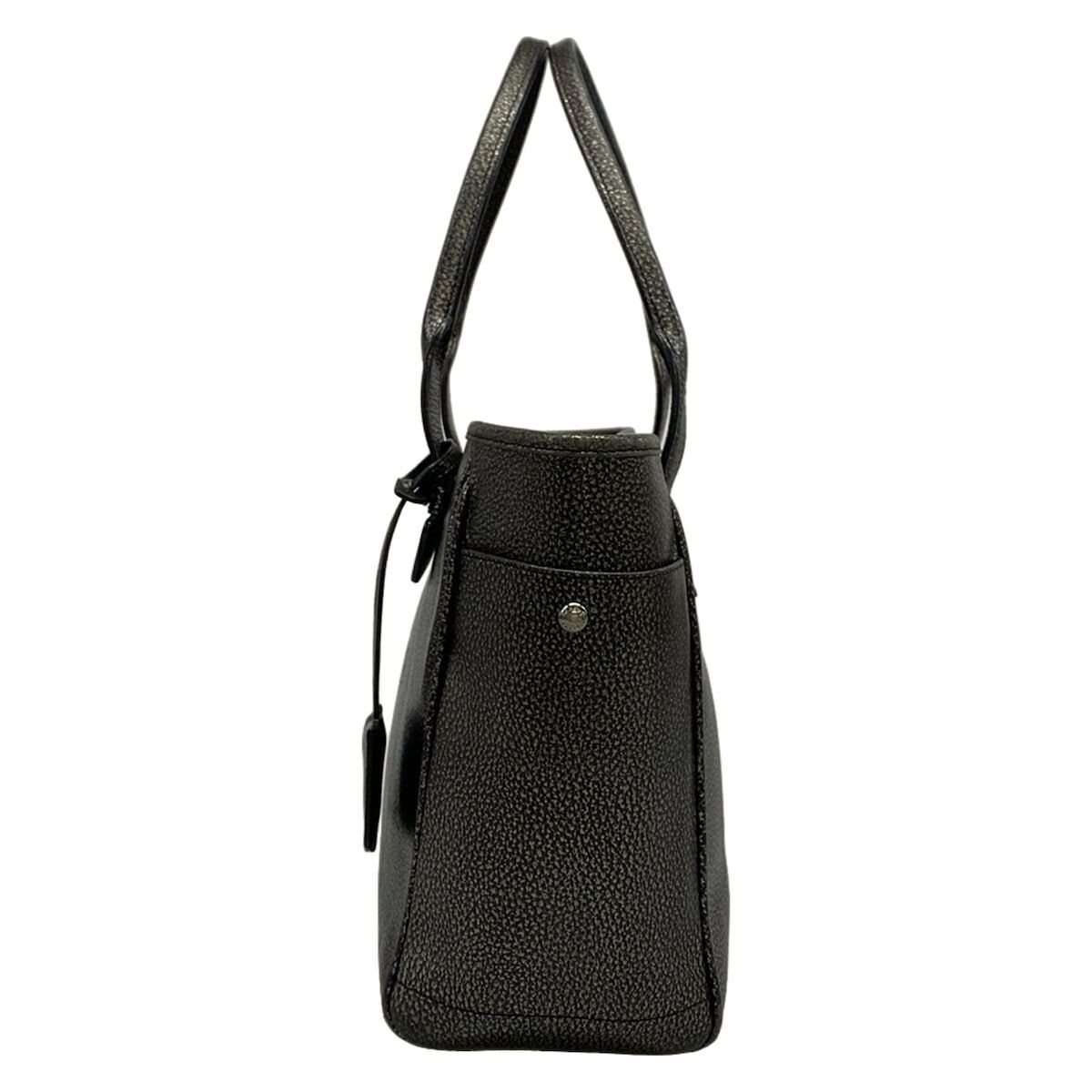 LOEWE Heritage Black Bronze Leather Tote Bag Clochette From Japan Auth