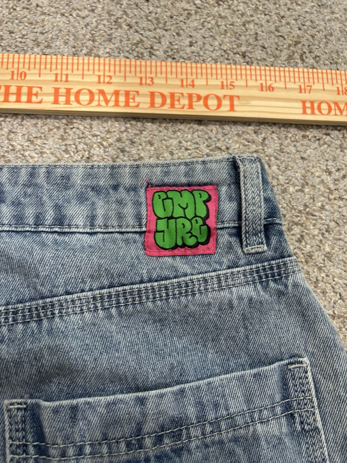 Empyre Y2K Baggy Skater Jeans Size 4 32” blue denim skater pants
