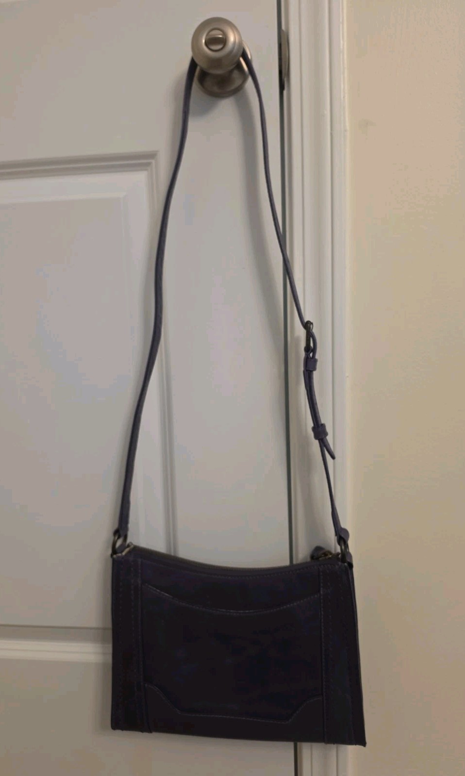 ​Frye Melissa Eggplant Purple Leather Top Zip Crossbody Bag Purse NWOT W/…