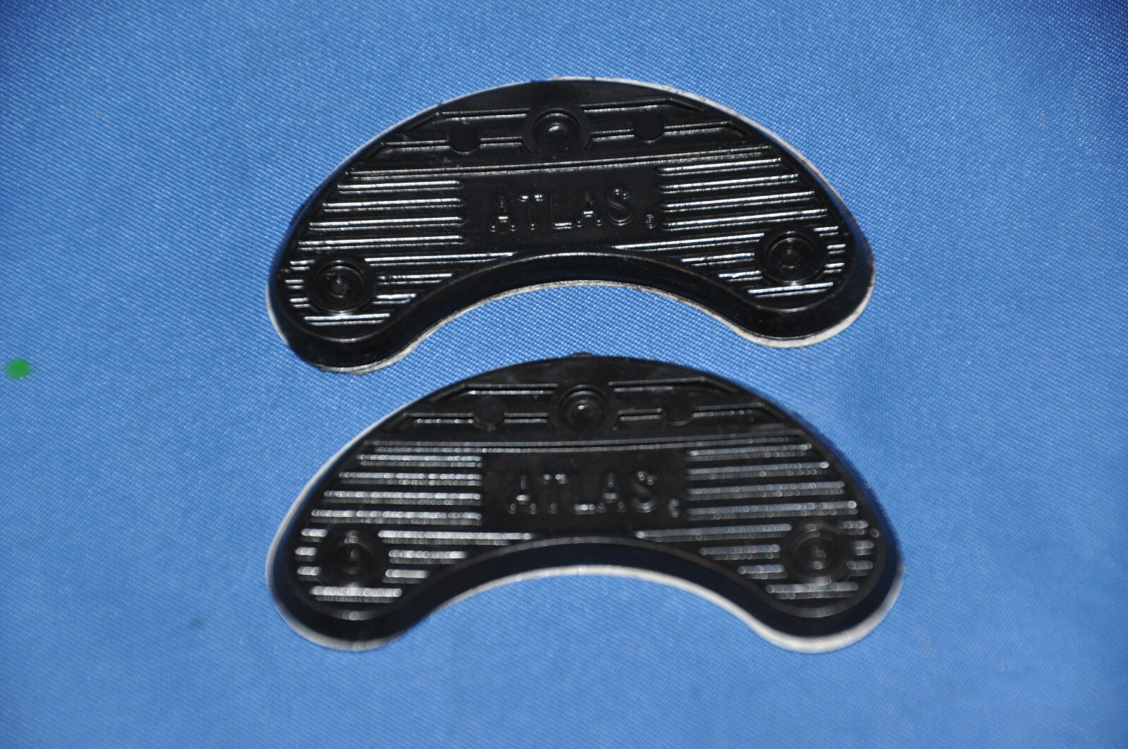 10 pair Size 5 ATLAS HEEL PLATES 3M Self Adhesive With Nails,Black MADE IN USA!