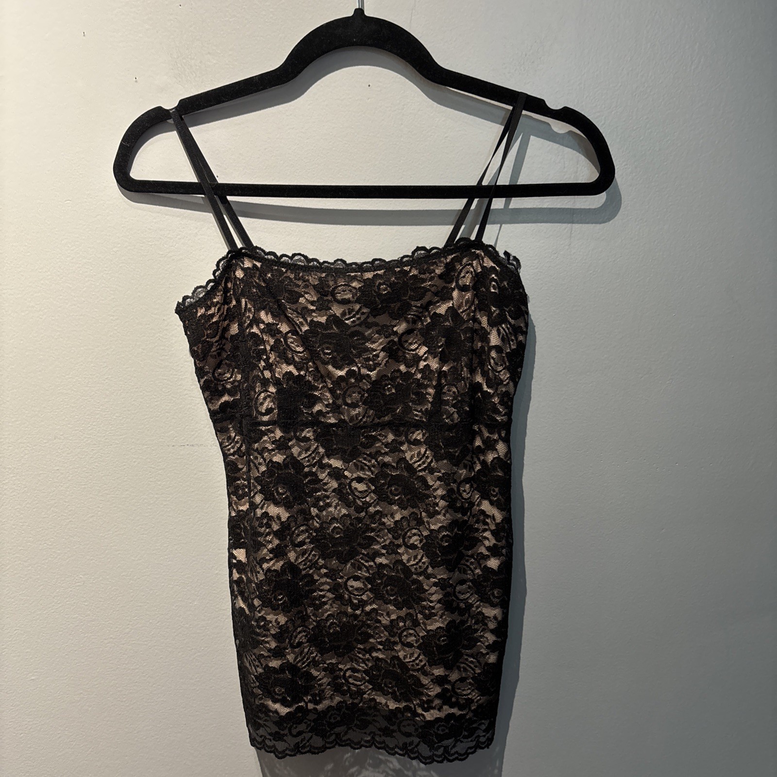 VTG New York & Company Black Lace Camisole Babydoll Fairy Whimsigoth USA Made S