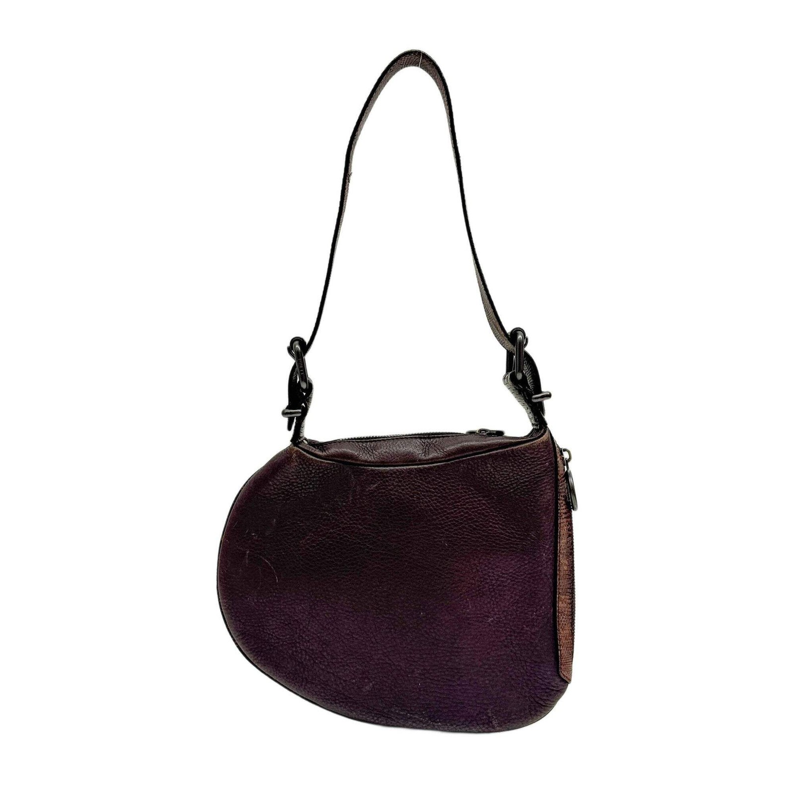 FENDI Selleria Oyster Lizard Embossed Leather Trim Embroidered Brown Leather Sho