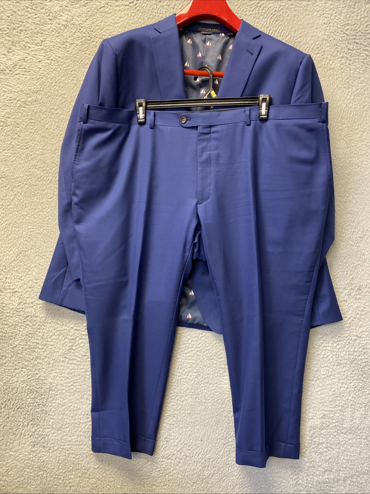 Indochino Suit Mens Size 56 Blue Made For You Navy 2 Piece Pants 50×28 Wool/1162