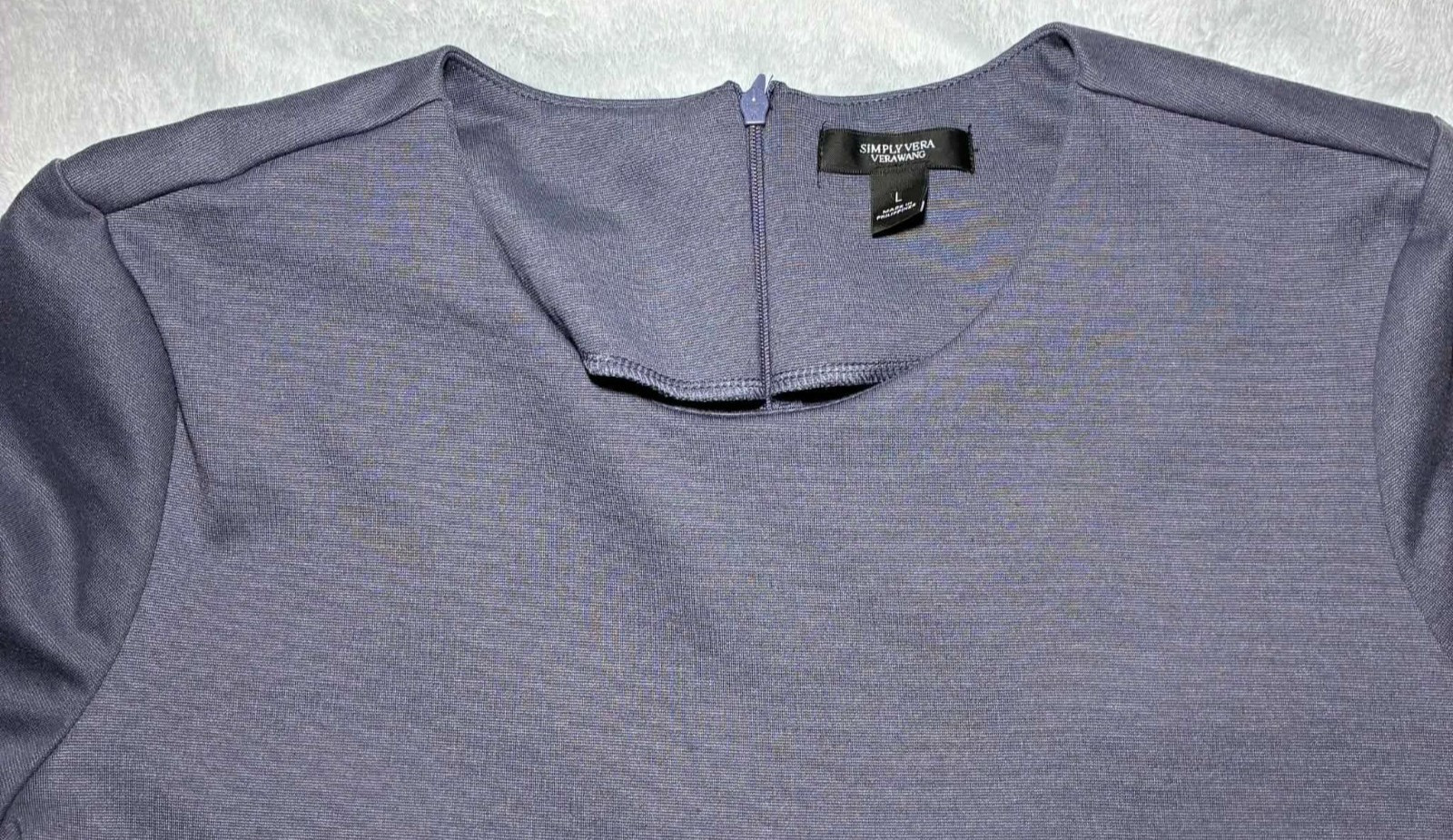 Simply Vera Vera Wang Women’s Large Gray Peplum Top Blouse