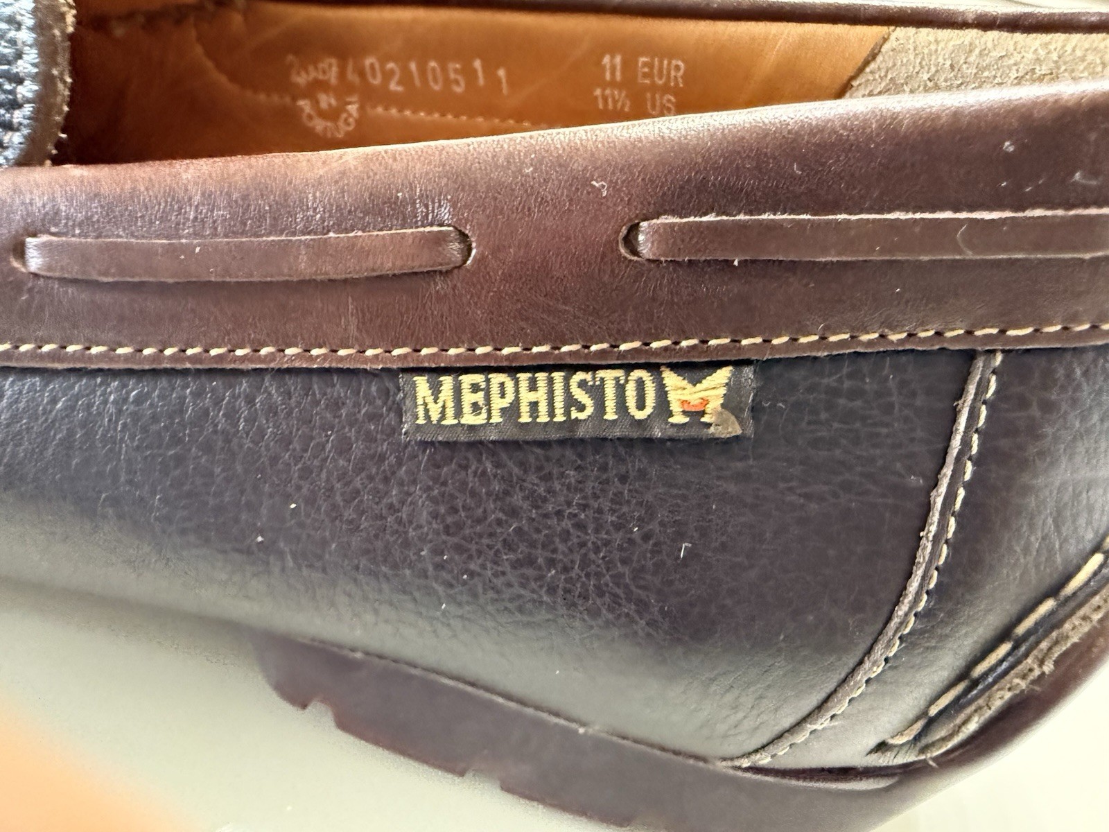 Mephisto Cap Vert Men’s Size 11.5 Brown Penny Loafer Slip On Cool Air Shoes