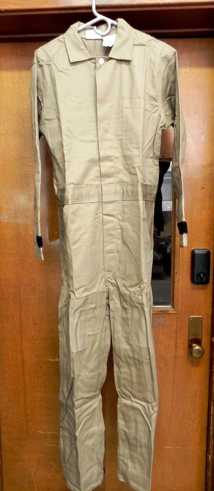 Khaki Cotton Coverall Hook Loop Wrst/Ank Button Closure C08720 HR