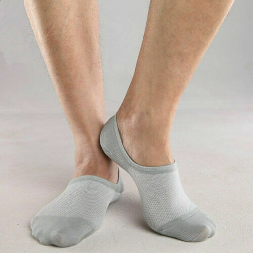 5/10Pack Bamboo No Show Nonslip Men Ankle Sport Mesh Solid Work Socks 7-11 10-13