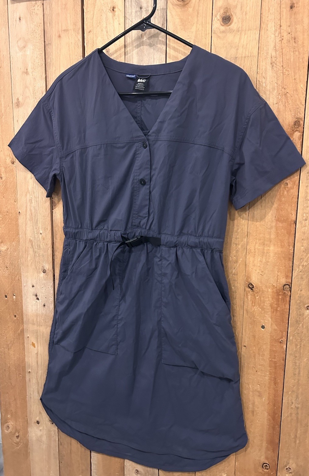 M REI Sahara Dress Womens Navy Blue UPF 50 Sun Protection Outdoor Comfort