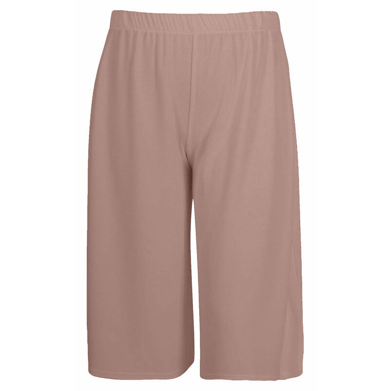 Womens 3/4 Palazzo Trousers Ladies Elasticated Stretch Wide Leg Shorts 8-26