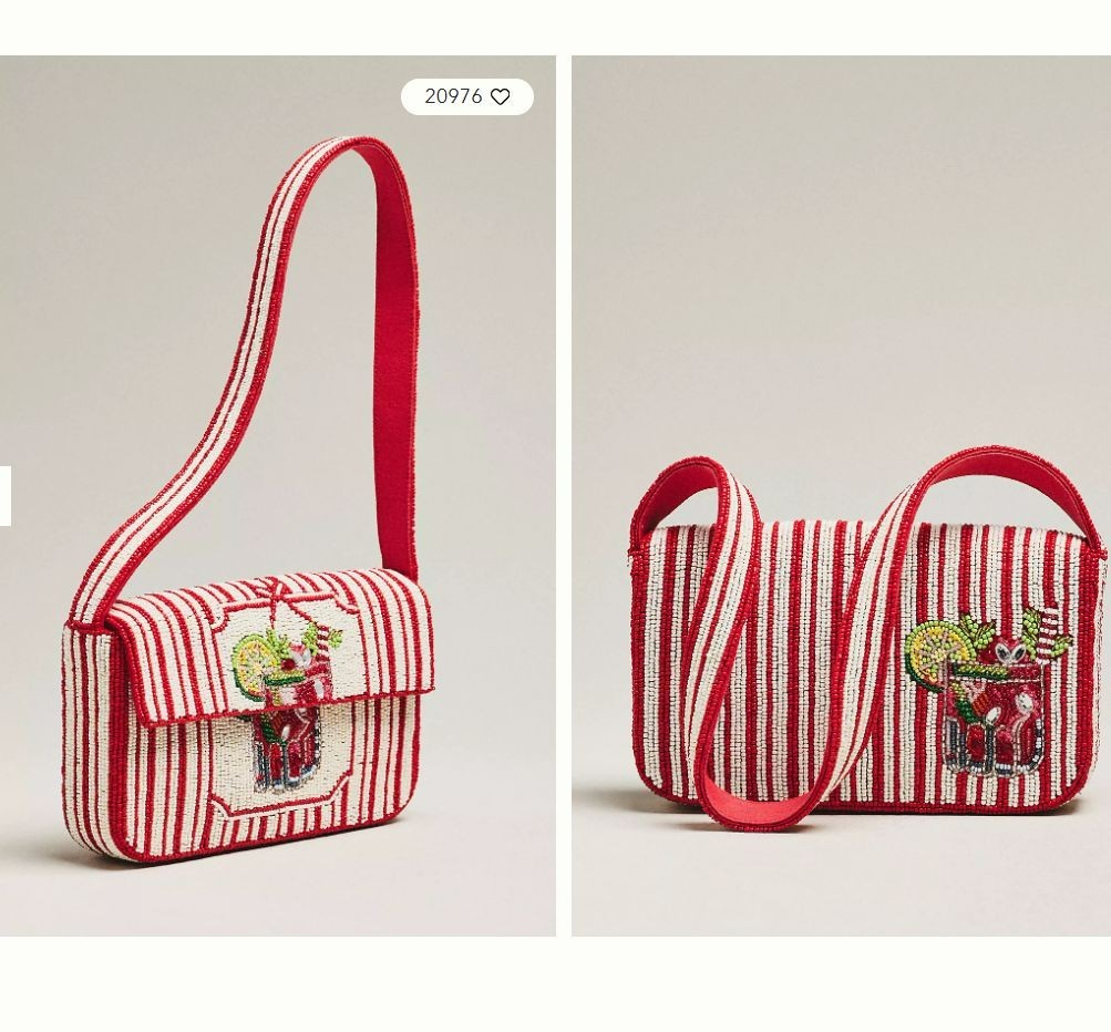 Anthropologie The Fiona Beaded Bag Food & Drink Edition NWT