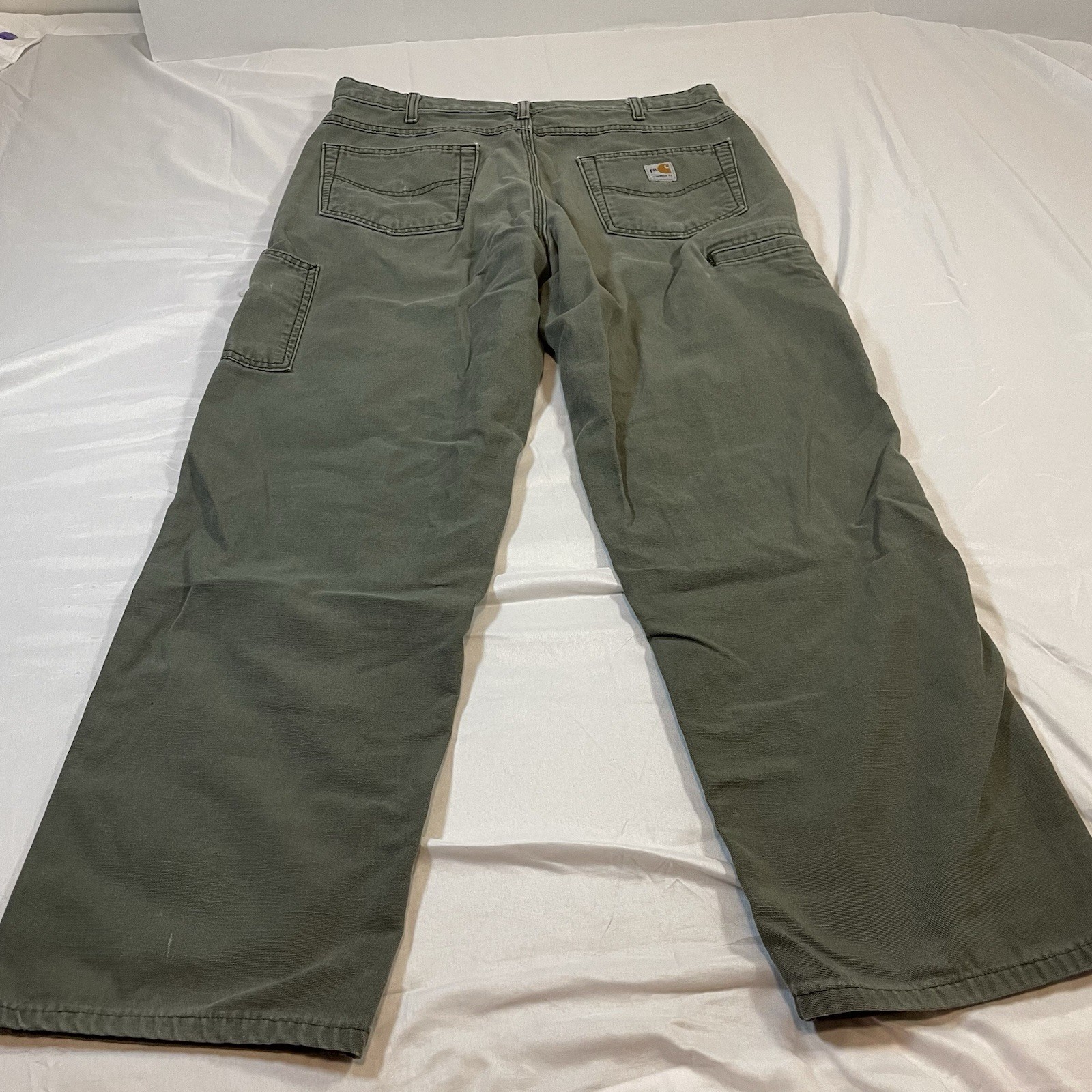 Carhartt FRB159 MOS FR Flame Resistant Pants Mens 36×34 Moss Green Canvas CAT 2