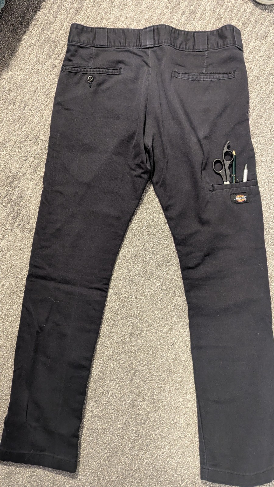 Dickies Men’s Black Double Knee Work Pants 30×32 Skinny Straight