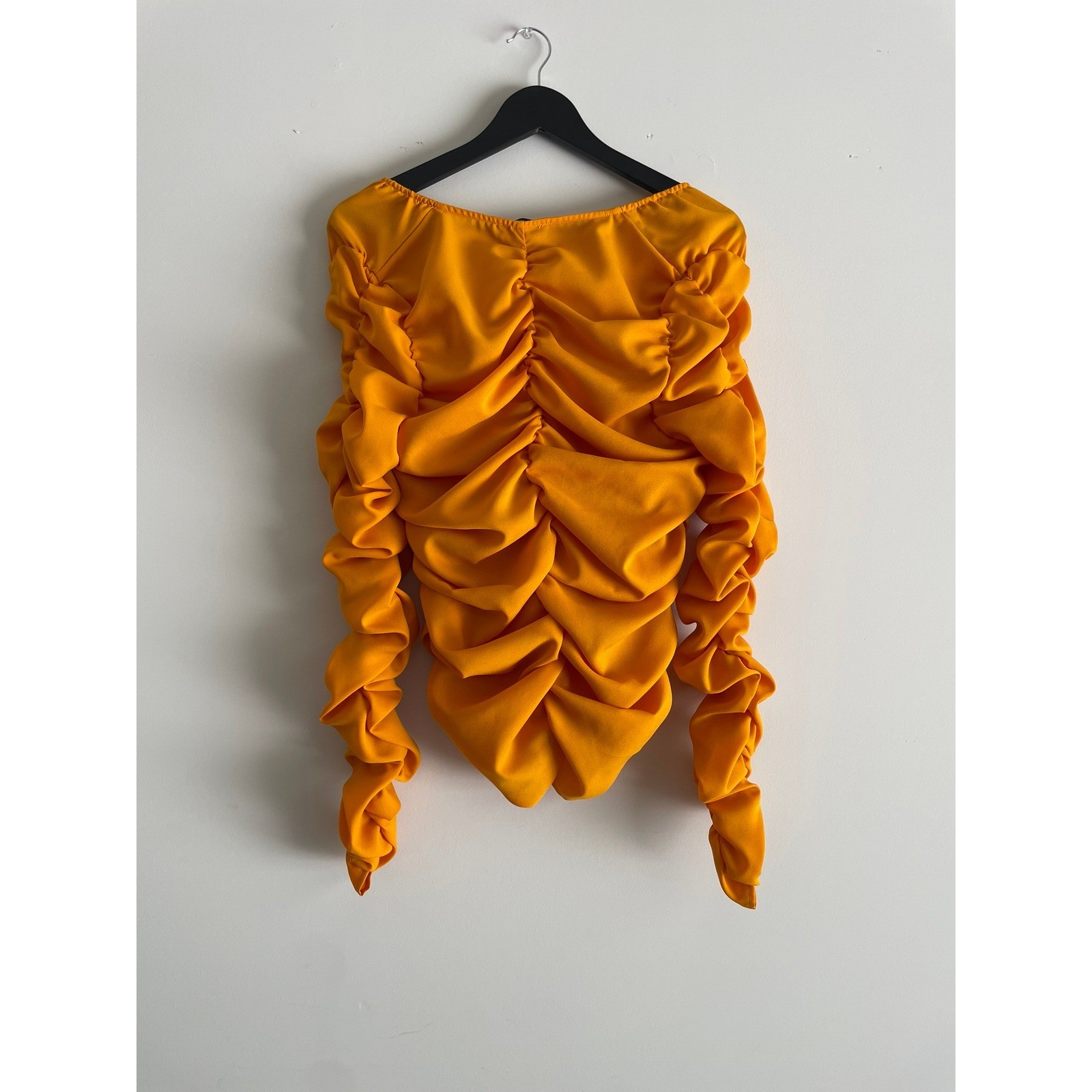 PLT Mustard Yellow Ruched V-Neck Long Sleeve Top 6