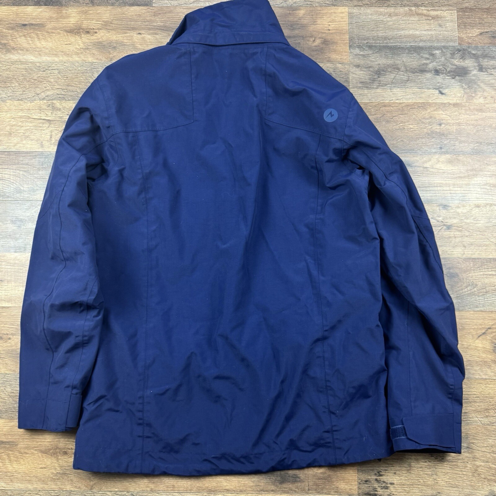 Marmot Women’s Size Large Shell Jacket Blue Chest Zip Pockets
