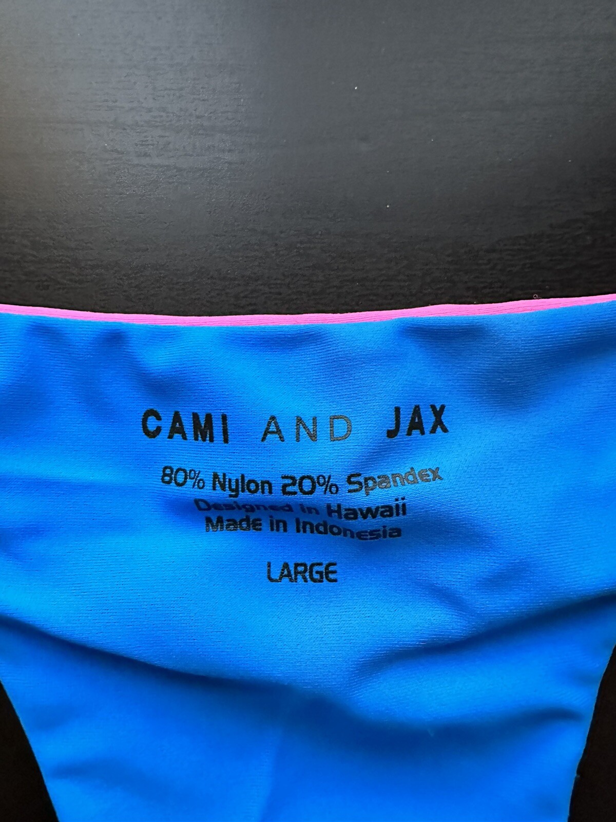 CAMI AND JAX Elizabeth Bikini Bottom in Blue Cina & Fuschia Side Tie size Large