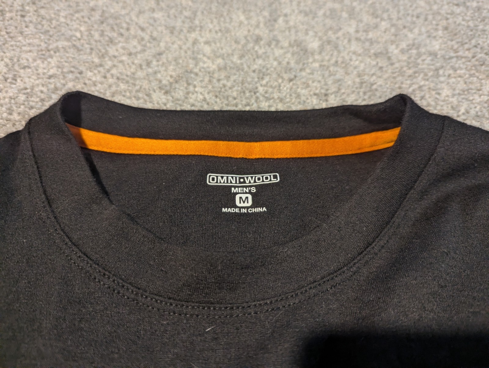 Omni Wool Shirt Mens Medium Black Wool Blend Long Sleeve Base Layer