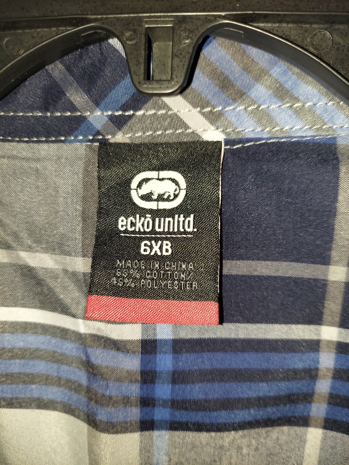 Ecko Unltd Men Plaid Short Sleeve Collared Button Up Shirt 6XB Pockets