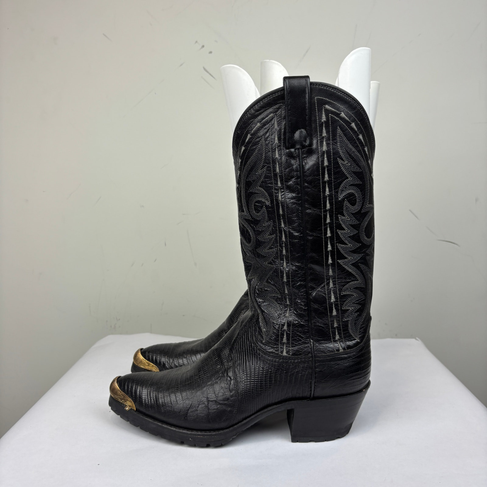 Dan Post Exotic Teju Lizard Western Cowboy Boots Black Men’s 7 EW