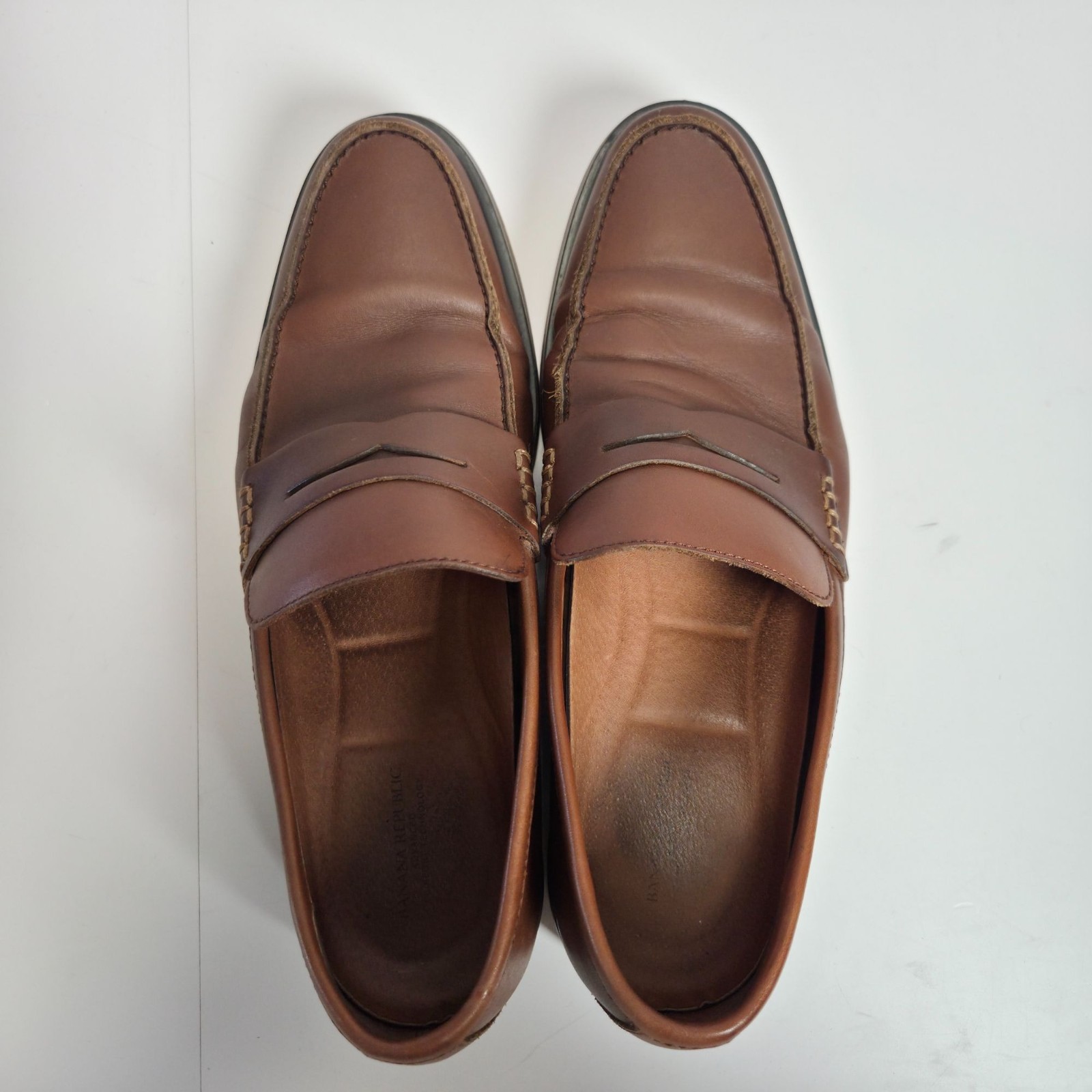 Banana Republic Brown Leather Loafers Mens 8.5M Advanced Comfort Technology