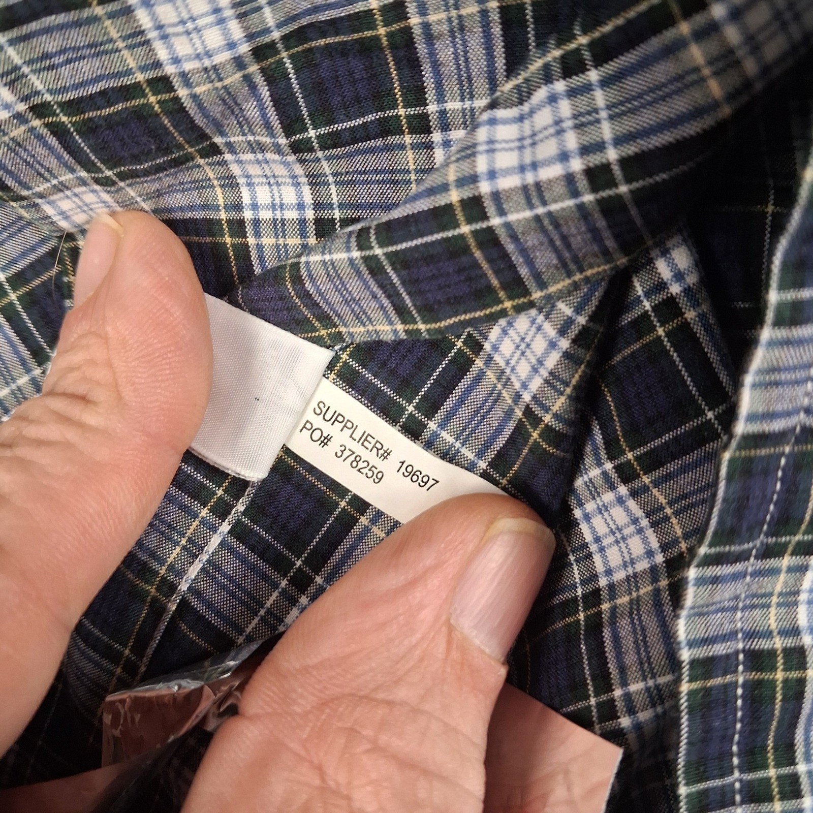 Ralph Lauren Button Down Shirt Mens XL Navy Blue Plaid Custom Fit Cotton