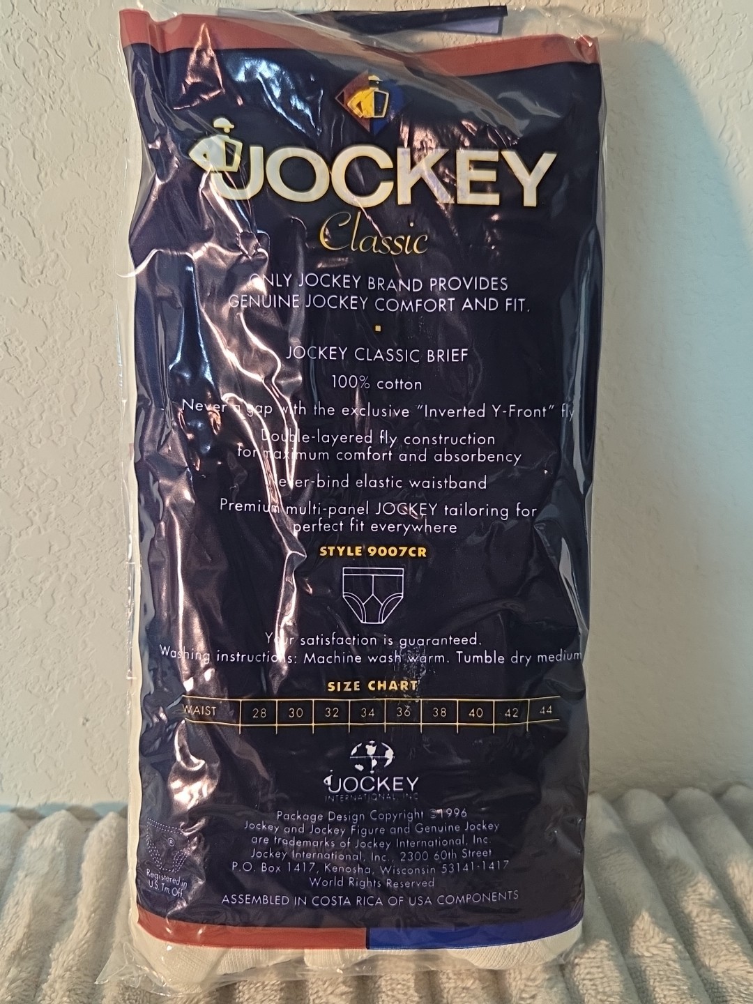 Vtg 1996 Jockey Briefs 3 Pack Men 28 Inverted Y Fly White Classic Underwear NOS