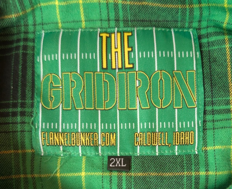 Flannel Bunker Gridiron 2xl Green Plaid Button Flannel
