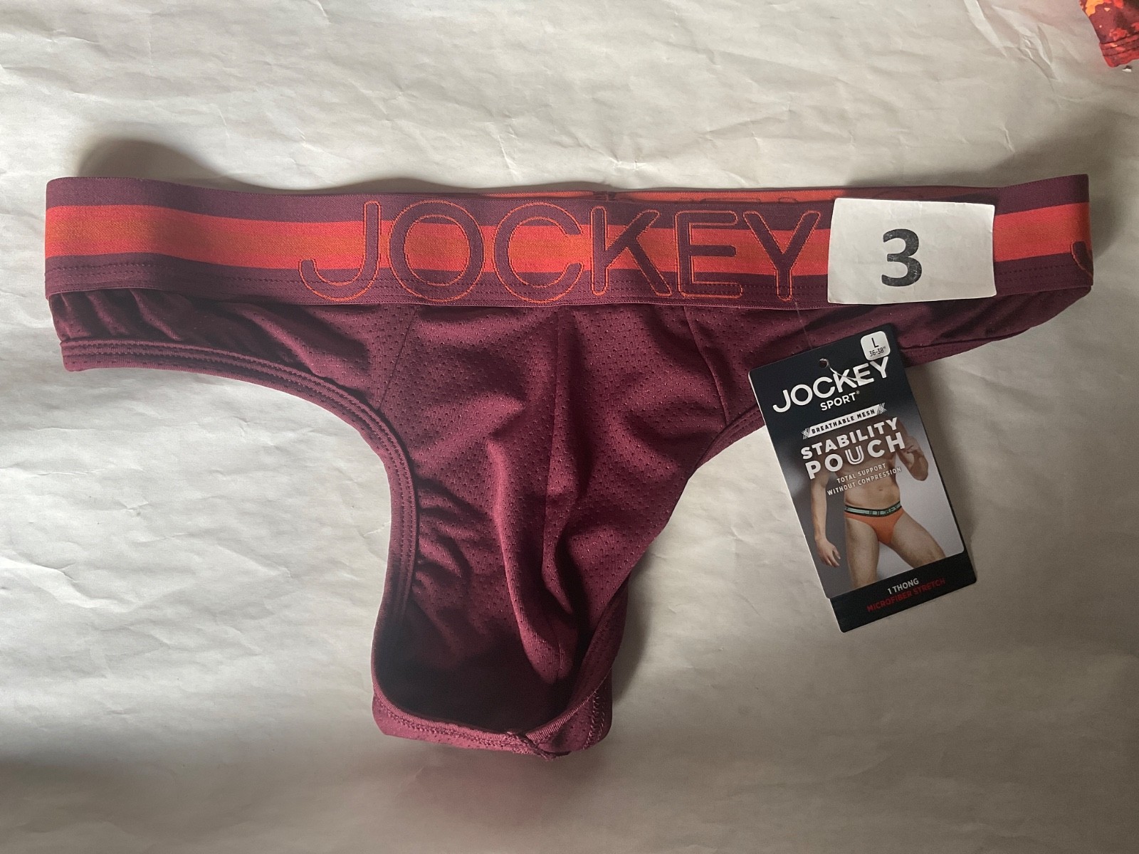 Jockey Sport Breathable Mesh Stability Pouch Thong Microfiber New Blue Green