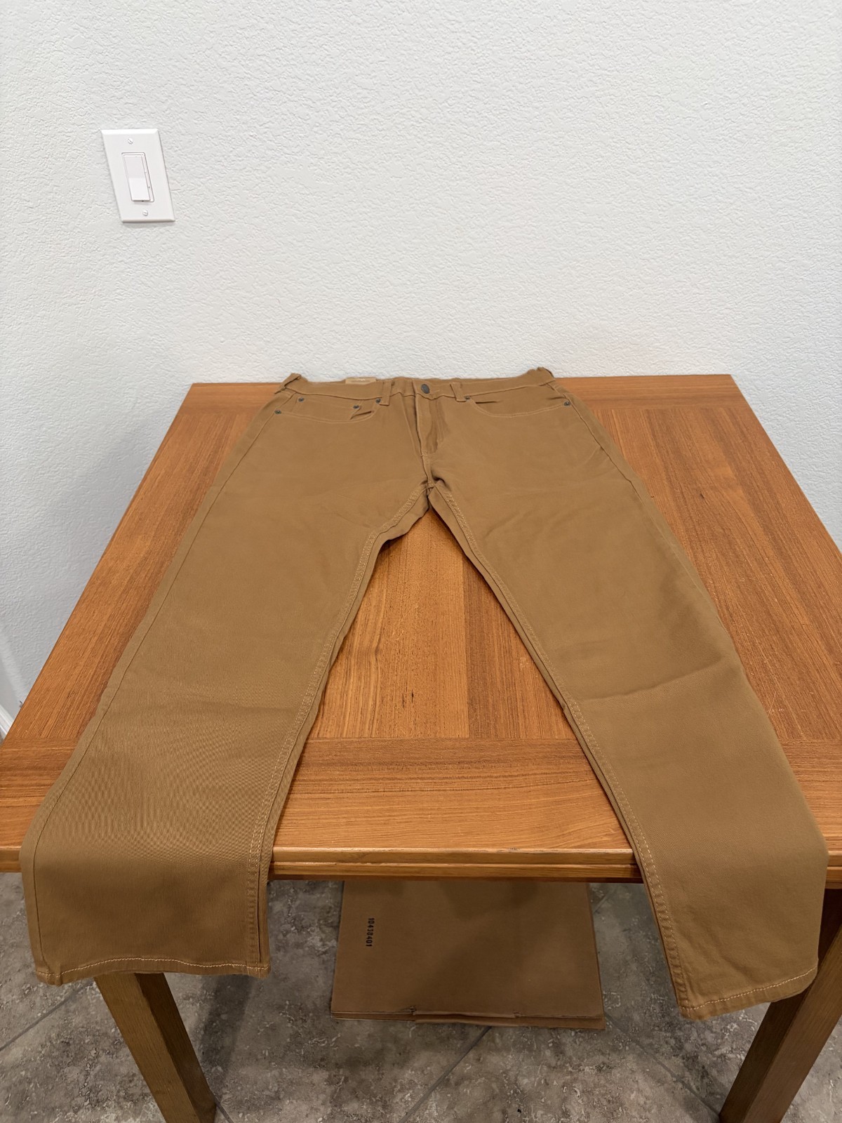 Levis 505 Jeans Men Stretch Regular Fit Zip Khaki 36×30 98% cotton