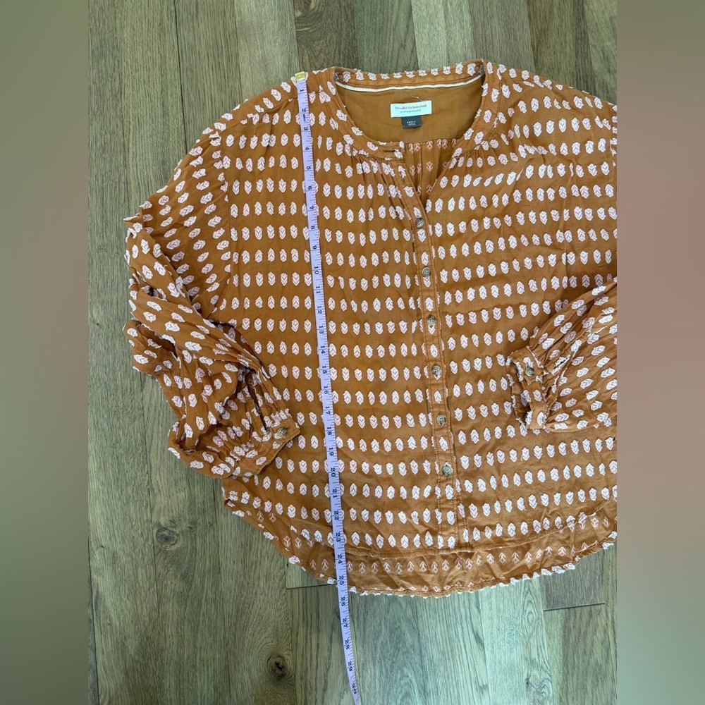 🧡 Pilcro x Anthropologie Tavi Textured Blouse – Size S ✨
