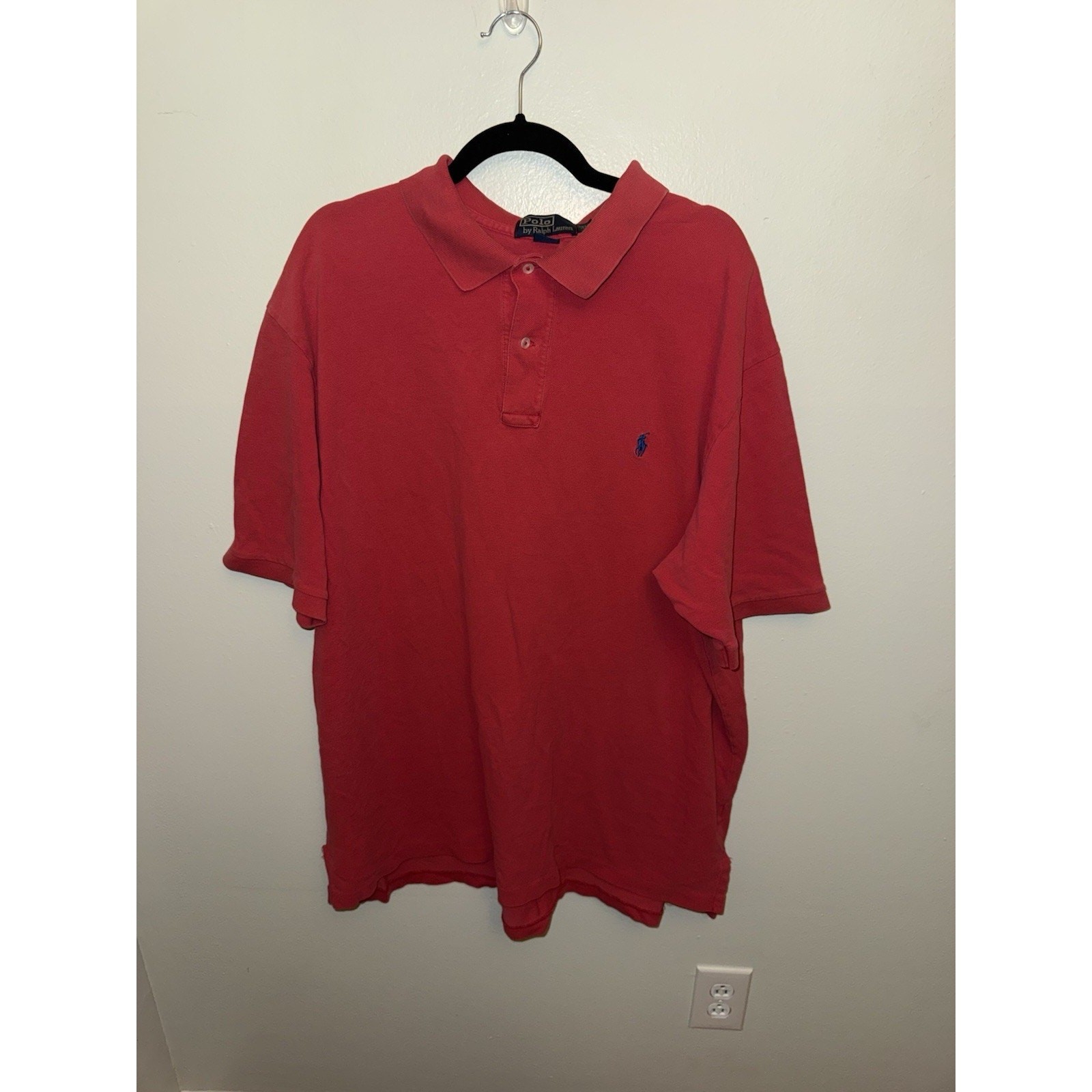 Polo Ralph Lauren Men’s Short Sleeve Cotton Polo Red Size 2XLT Blue Pony