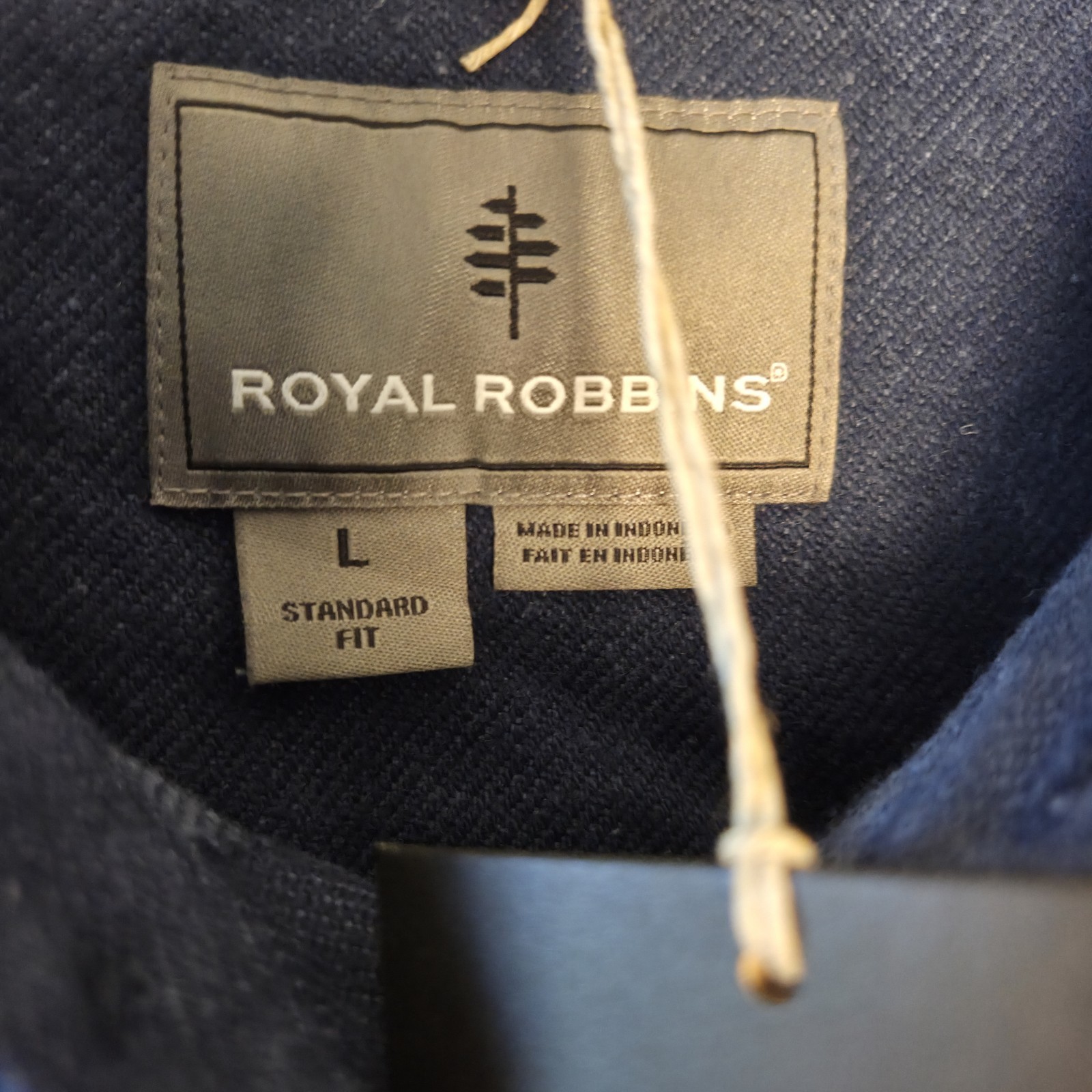 Royal Robbins Clouds Rest Hemp Shirt Mens Large L Deep Blue Heather Shacket NWT