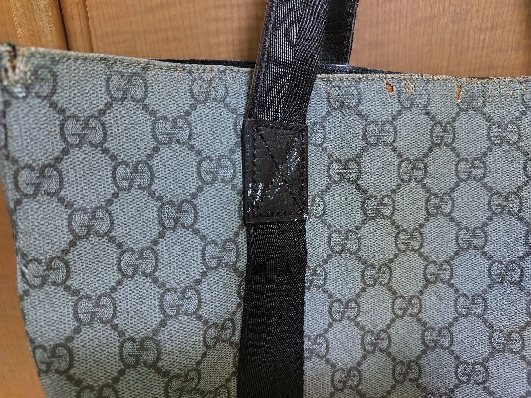 GUCCI GG Supreme Canvas Tote Bag Brown 141624 Top Handle Women’s 37cm Auth