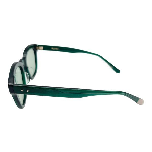 BLANC B0014 Clear Green Acetate Square Wellington Sunglasses Unisex 5.5in (11.6i