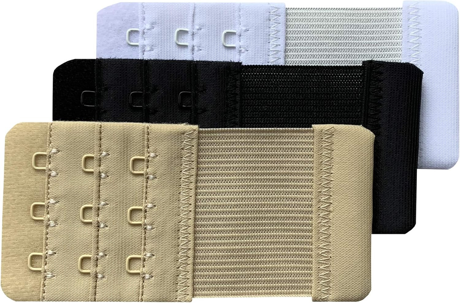 Women Pack of 3 Soft Comfortable 3 Hooks Bra Extender